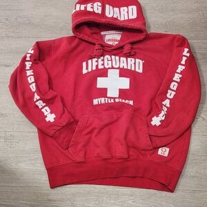 LIFE GUARD Red Hoodie Sweater